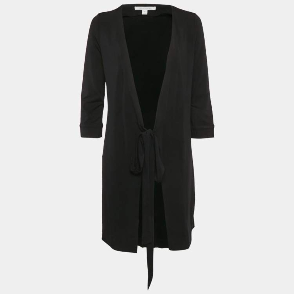 Diane Von Furstenberg Black Jersey New Julian Two Mini Wrap Dress Size 6 or L